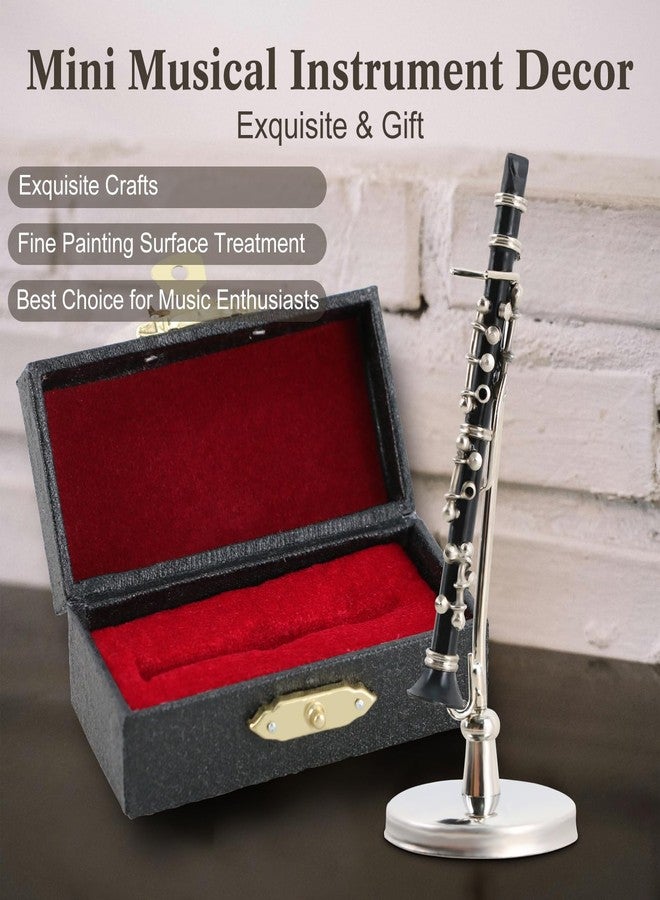 EASTROCK Miniature Clarinet Model, 2.3inches Clarinet Model Musical Instrument Model with Case for Musical Birthday Gift Ornament Dollhouse Home Decoration - Image 3